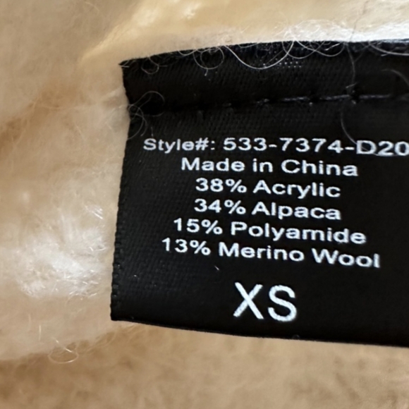 Jenni Kayne Cozy Chunky Knit Boyfriend Sweater XS Alpaca Wool Blend in Ivory - Picture 6 of 7